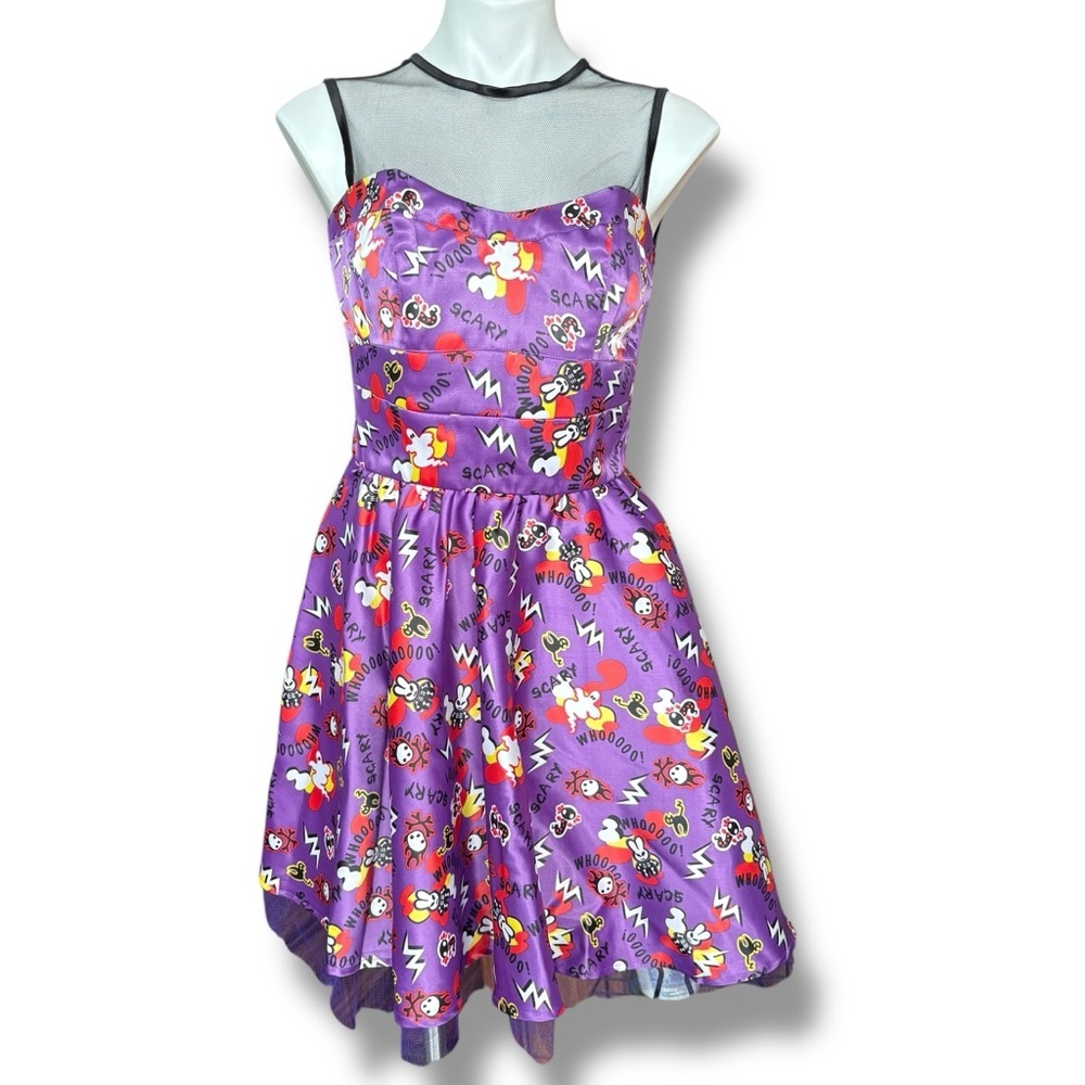 Hell Bunny Haunted House Purple Mesh Halloween Dress Size Small